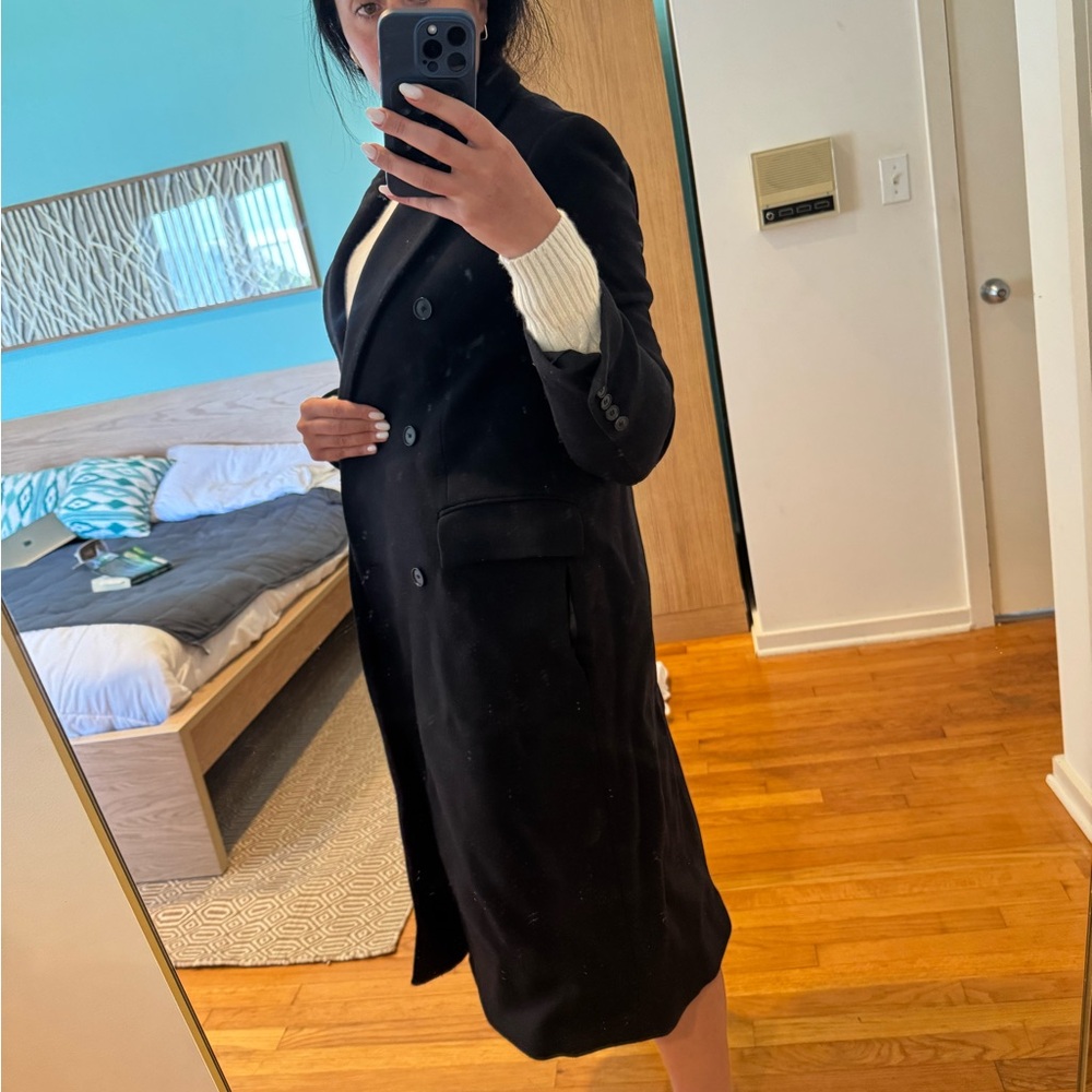 Zara Classic Black Wool Coat - Picture 7 of 10
